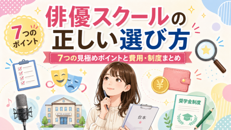 俳優スクールの正しい選び方｜7つの見極めポイントと費用・制度まとめ