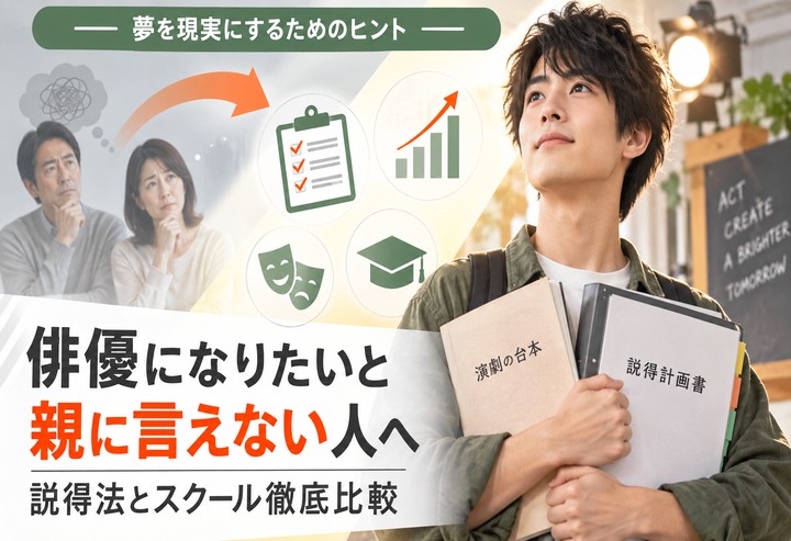 俳優になりたいと親に言えない人へ｜説得法とスクール比較2026