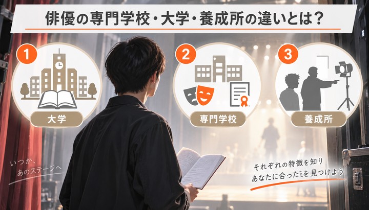 俳優の専門学校・大学・養成所の違いとは？