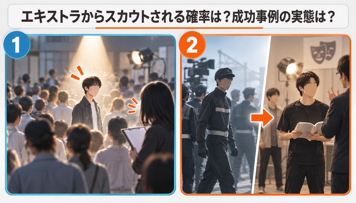 エキストラからスカウトされる確率は？成功事例の実態は？