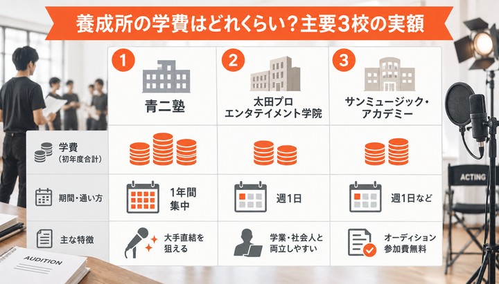 養成所の学費はどれくらい？主要3校の実額
