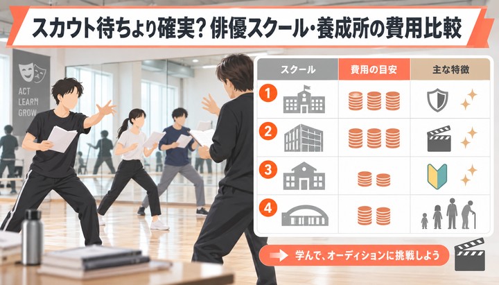 スカウト待ちより確実？俳優スクール・養成所の費用比較