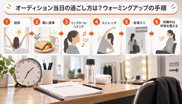 オーディション当日の過ごし方は？ウォーミングアップの手順