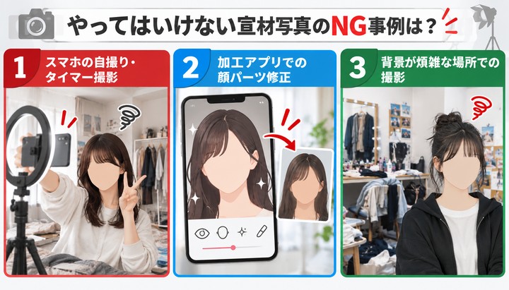 やってはいけない宣材写真のNG事例は？