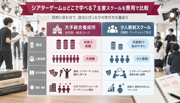 シアターゲームはどこで学べる？スクール・講座5選を比較