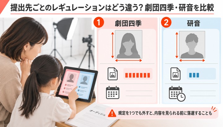 提出先ごとのレギュレーションはどう違う？劇団四季・研音を比較